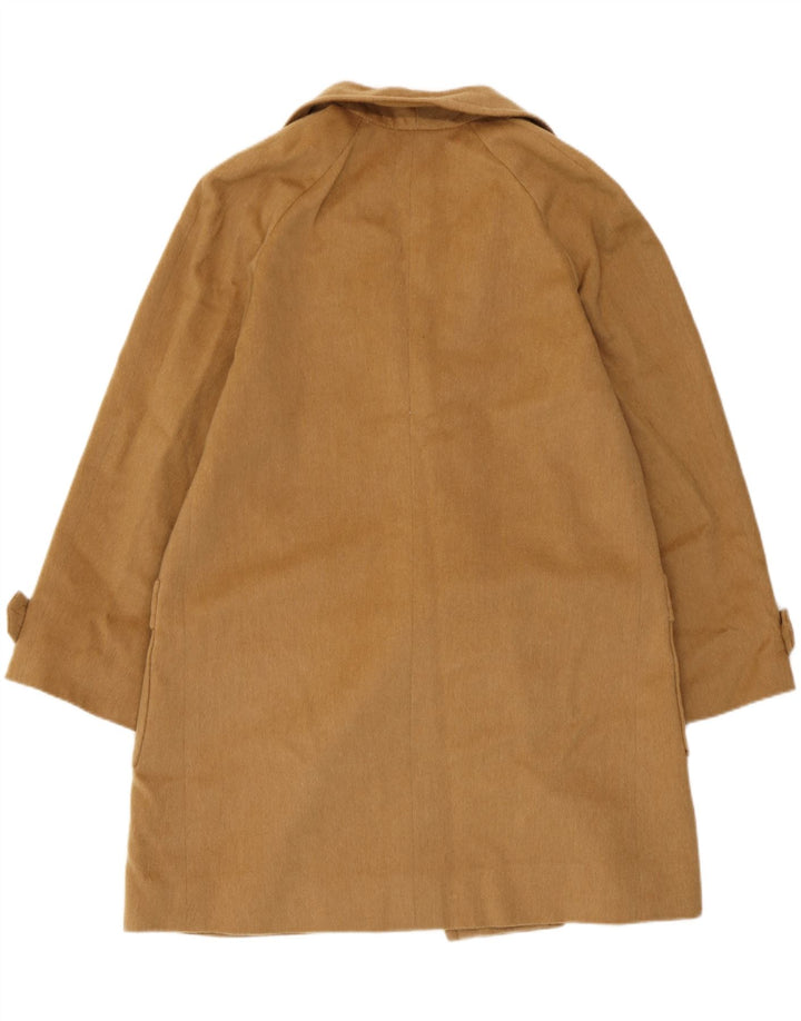 Casaco feminino vintage com peito duplo UK 14 bege médio