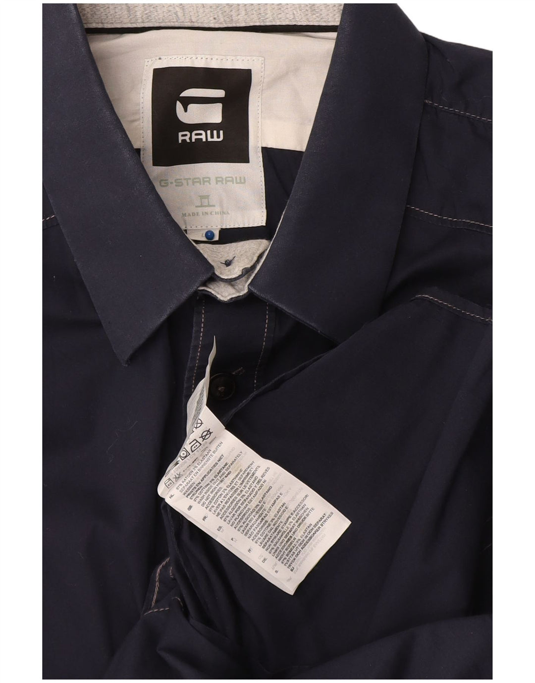 Camisa masculina de manga curta G-Star grande algodão azul marinho