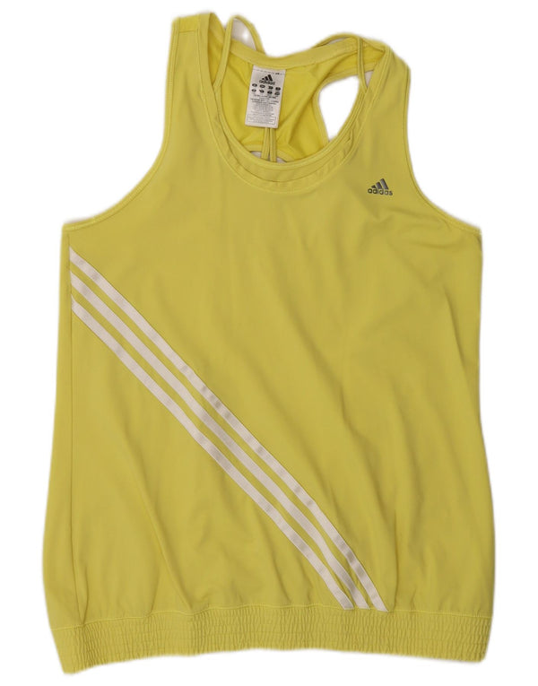 Adidas Feminino Climacool Vest Top UK 16/18 Grande Amarelo Poliamida