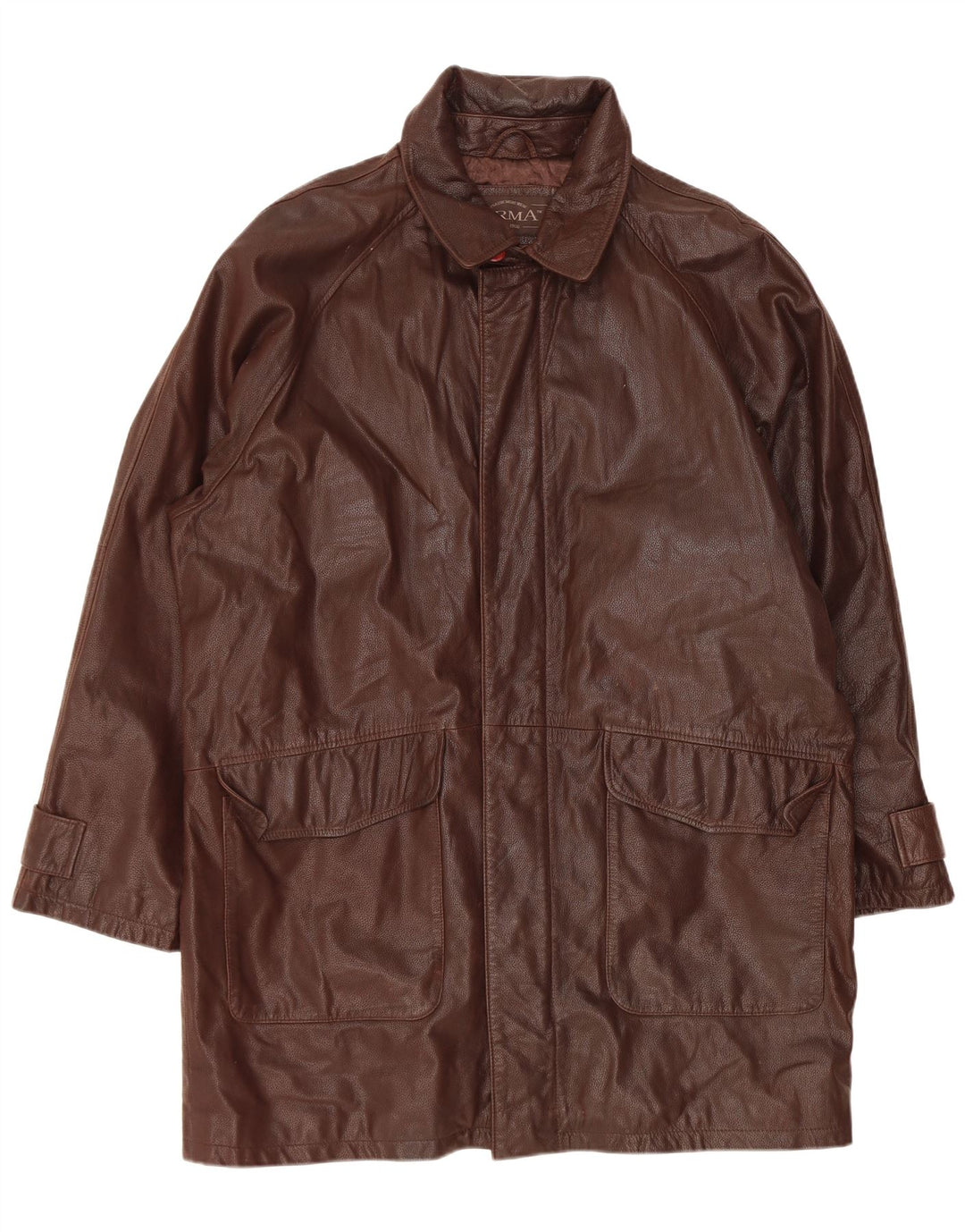 Casaco de couro masculino ARMA IT 54 2XL couro marrom
