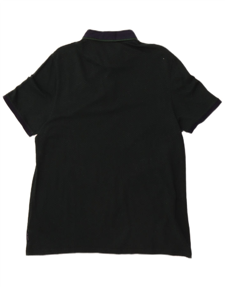 Camisa polo masculina Ted Baker tamanho 6 2XL verde Argyle/algodão diamante