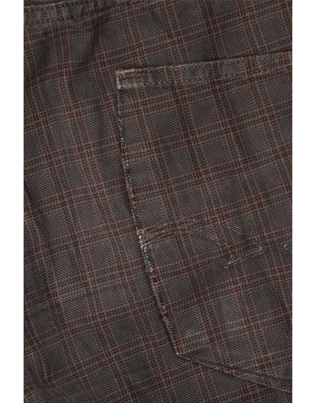 Trussardi Calça masculina reta casual W36 L32 cinza xadrez