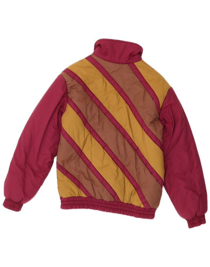 Jaqueta acolchoada feminina Ellesse EU 40 algodão colorblock médio Borgonha