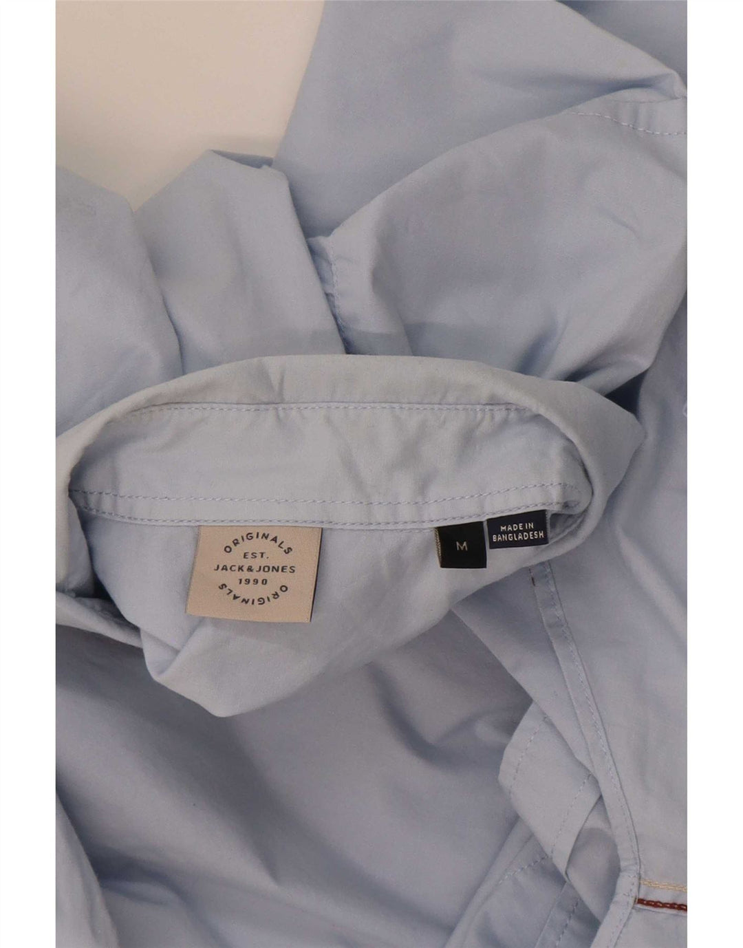 Camisa masculina Jack & Jones de algodão azul médio