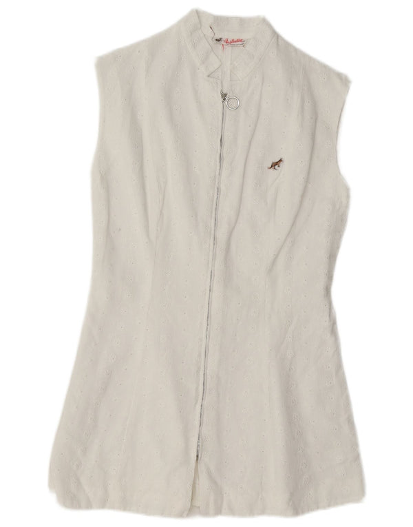 Blusa feminina de tênis AUSTRALIAN L'ALPINA IT 46 grande branca esportiva
