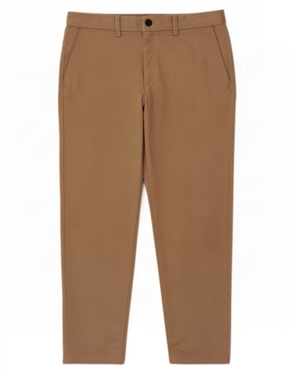 Zara Mens Slim Chino Calças EU 42 Grande W32 L28 Poliéster Bege