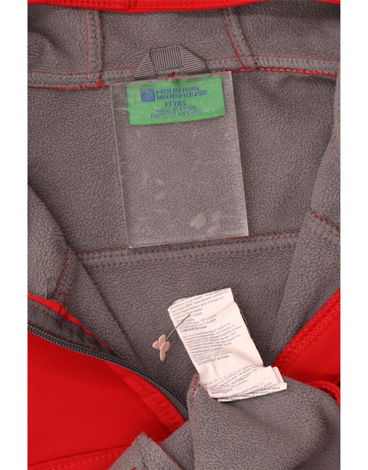 Jaqueta corta-vento com capuz para meninos MOUNTAIN WAREHOUSE 12-13 anos vermelho