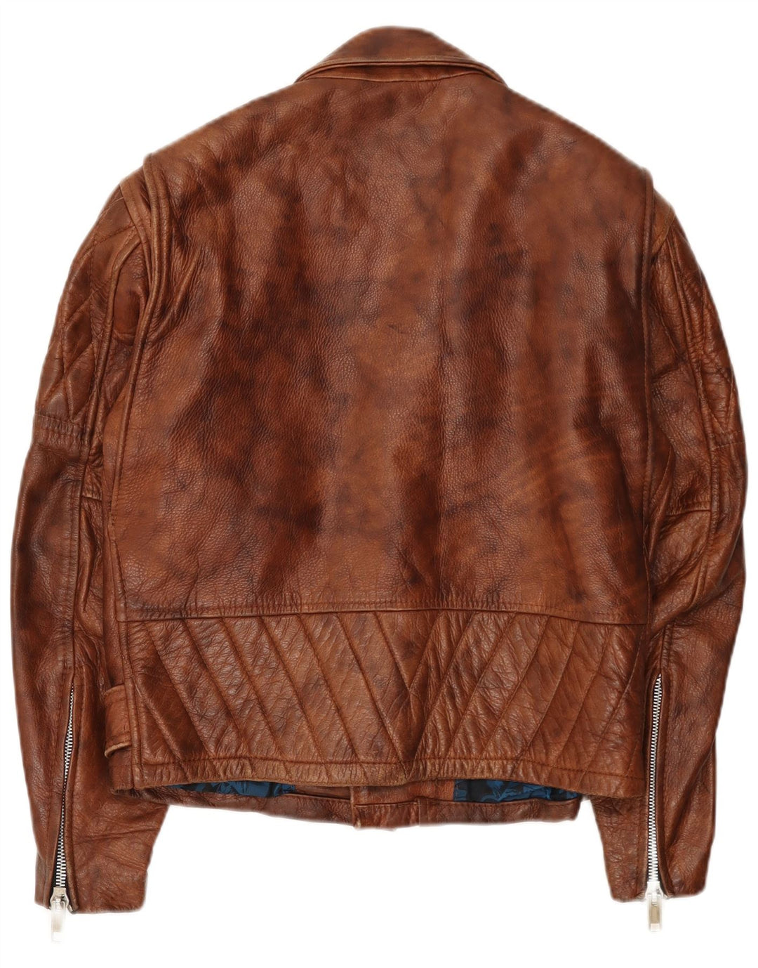 Jaqueta masculina de couro para motociclista Easyriders Reino Unido 36 pequena marrom