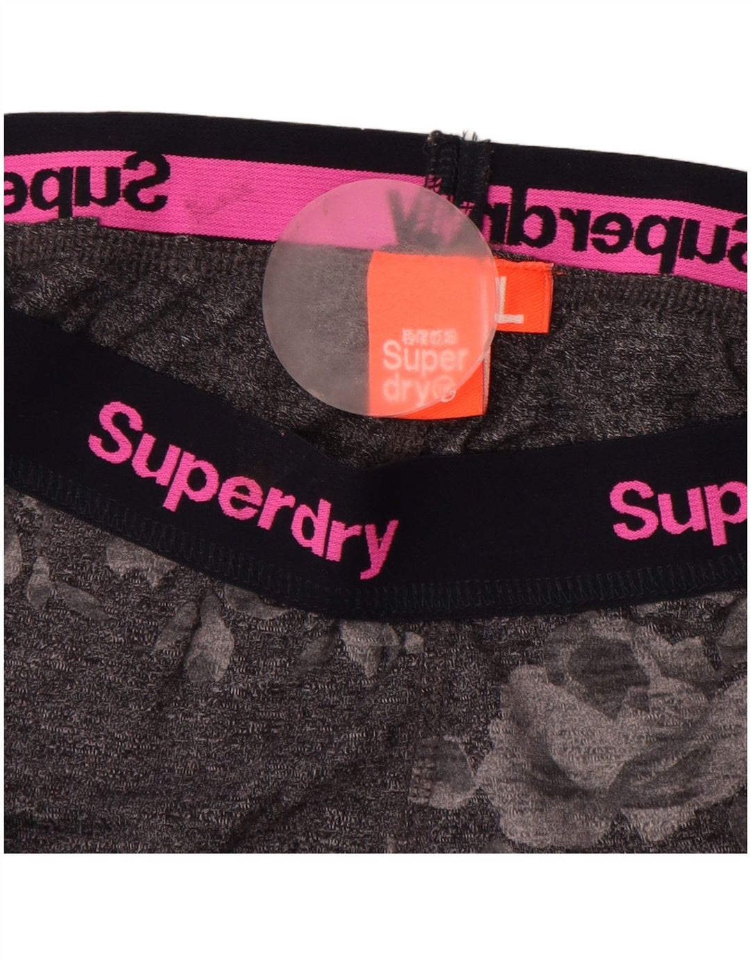 Leggings gráficas femininas SUPERDRY Reino Unido 14 grande algodão floral cinza