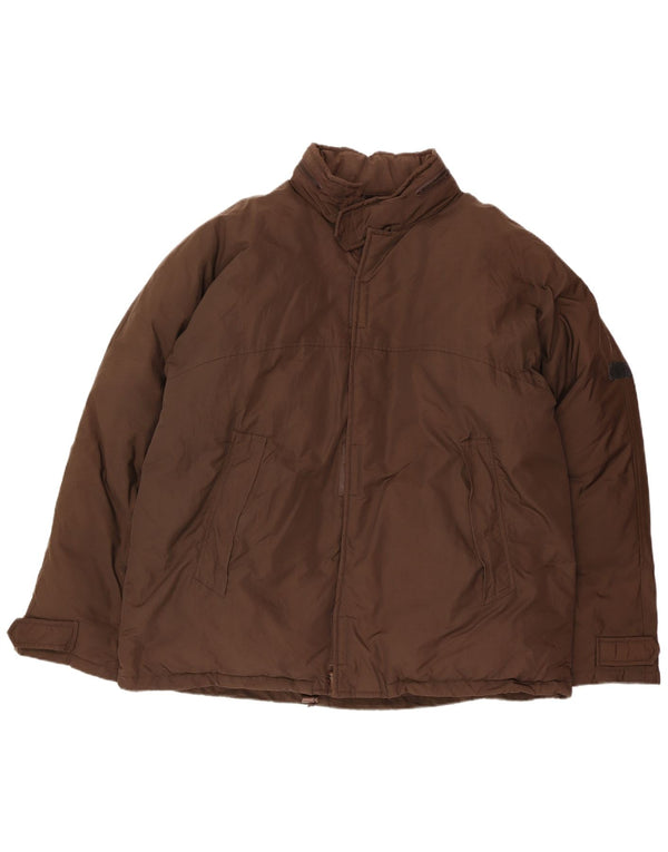 Jaqueta masculina acolchoada com capuz CALVIN KLEIN JEANS Reino Unido 42 XL marrom nylon