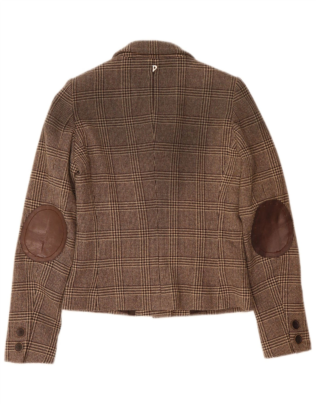 Jaqueta blazer feminina Dondup de 6 botões IT 42 lã houndstooth marrom médio
