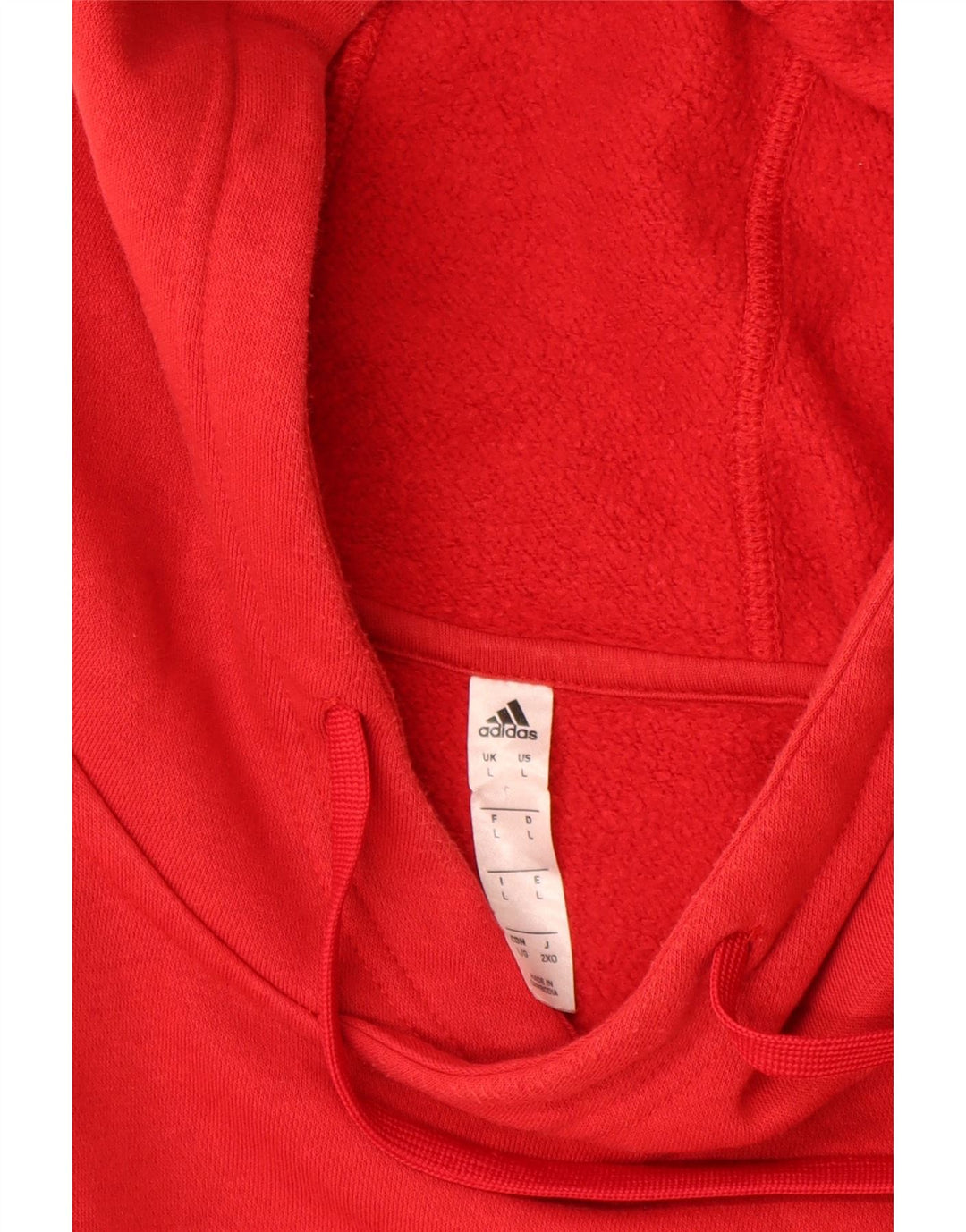 ADIDAS Mens Hoodie Jumper Grande Algodão Vermelho