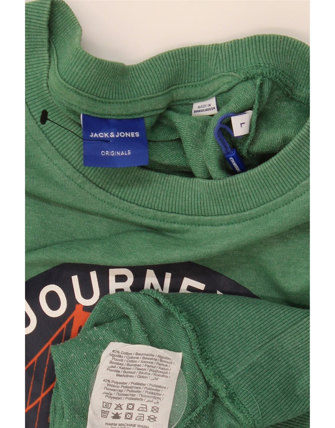 JACK & JONES moletom gráfico masculino jumper grande algodão verde