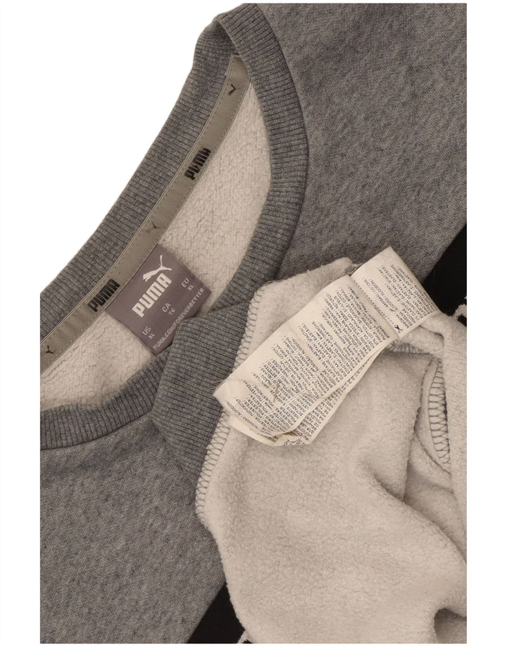 Moletom masculino Puma Jumper XL cinza manchado de algodão