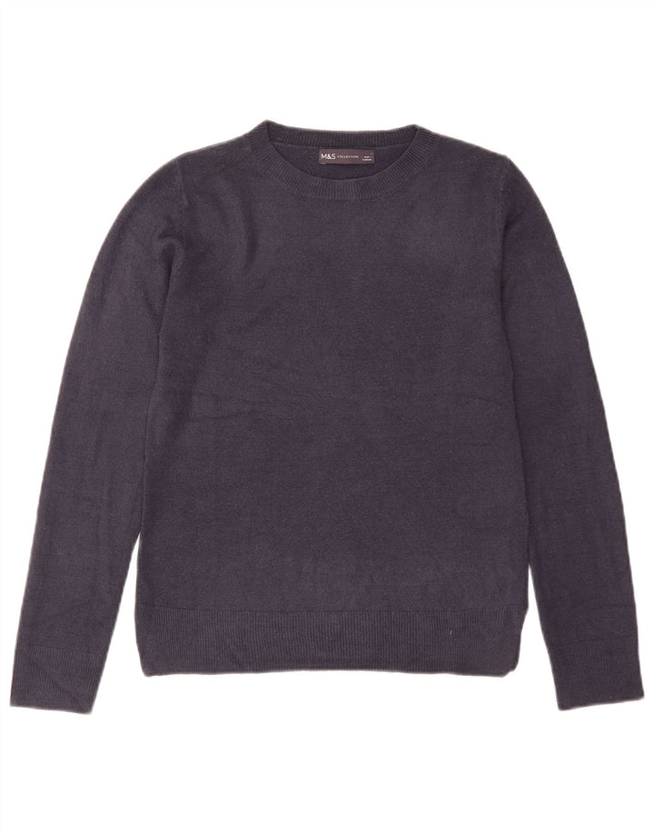 Suéter feminino Marks & Spencer com gola canoa Reino Unido 8 pequeno azul marinho