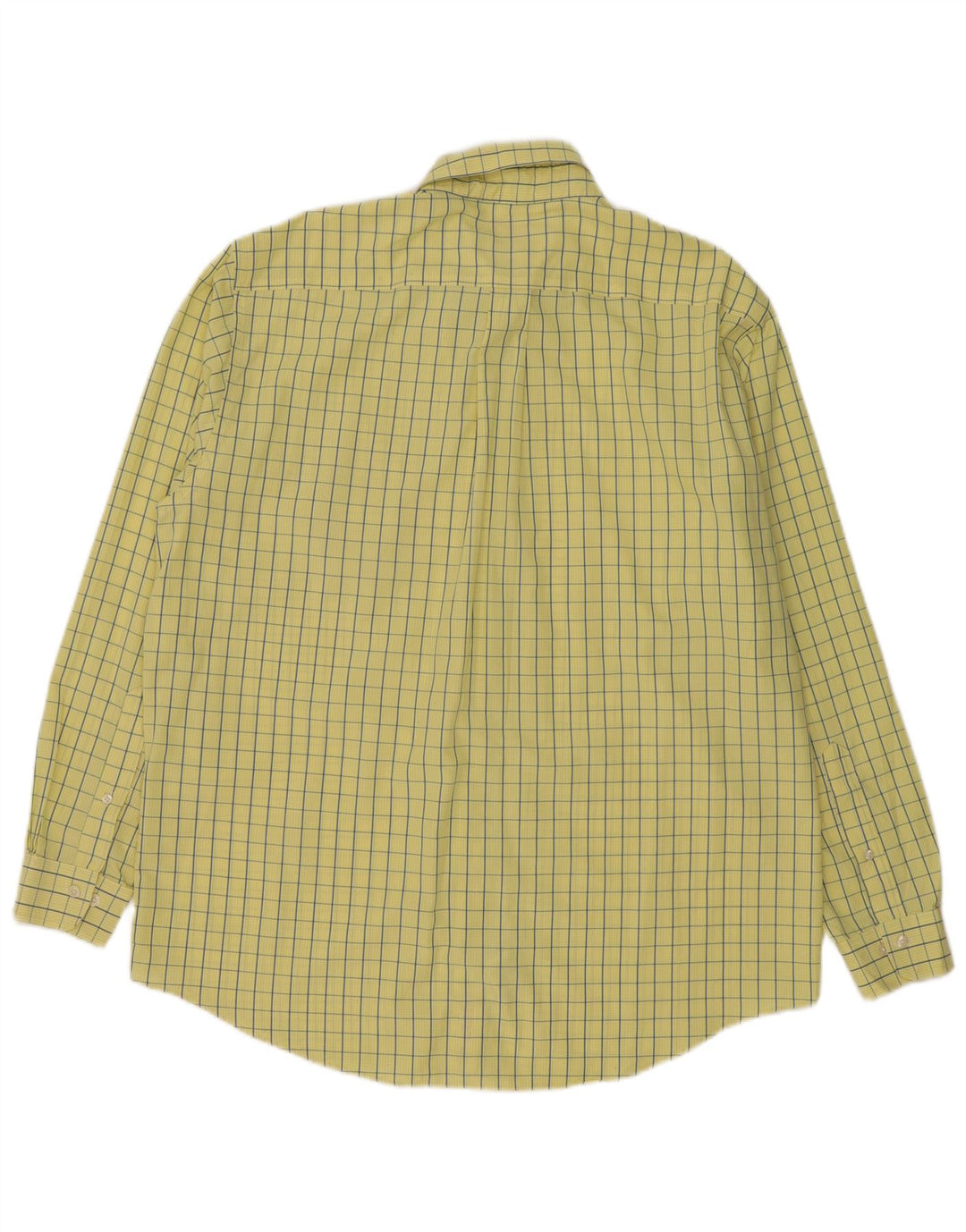 Camisa masculina Brooks Brothers grande algodão xadrez amarelo