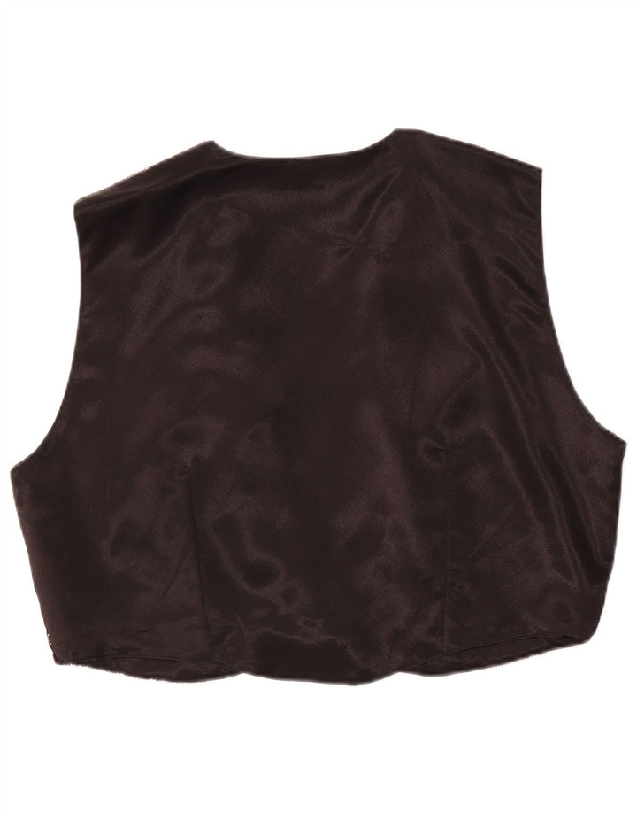 Colete vintage feminino aberto EU 44 XL marrom floral