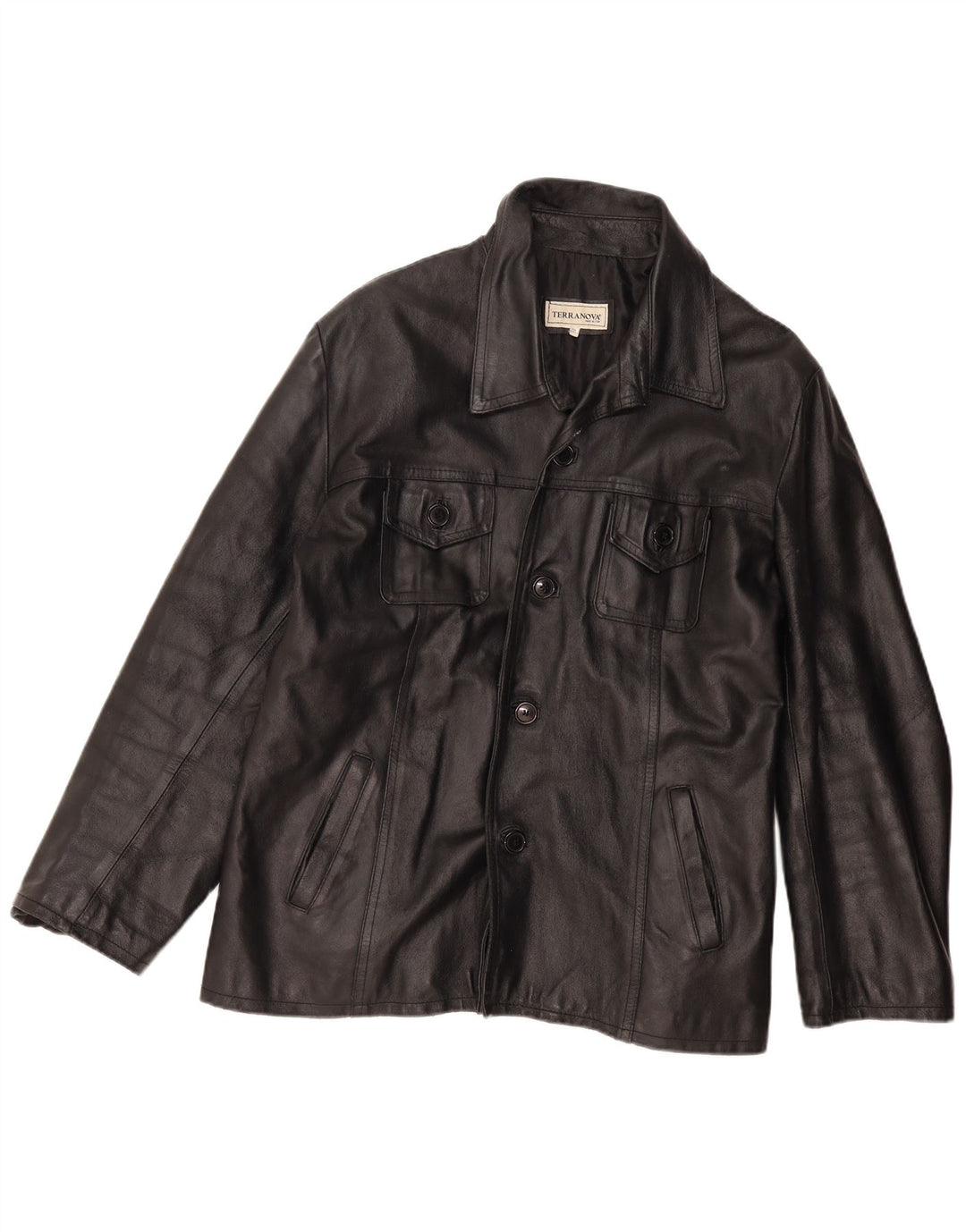 Jaqueta de couro feminina Terranova UK 20 2XL preta