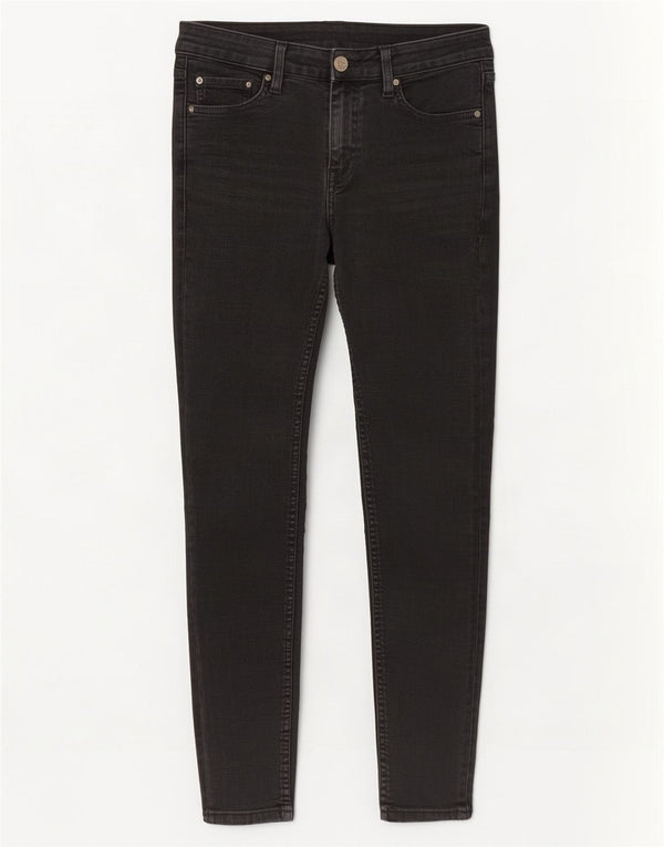 Calça jeans feminina Marks & Spencer The Ivy Skinny UK 10 pequena W28 L28 preta