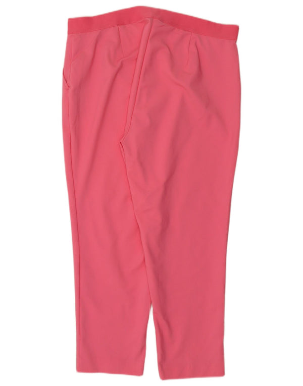 Calças cortadas justas femininas Marks & Spencer Reino Unido 18 XL W38 L25 algodão rosa