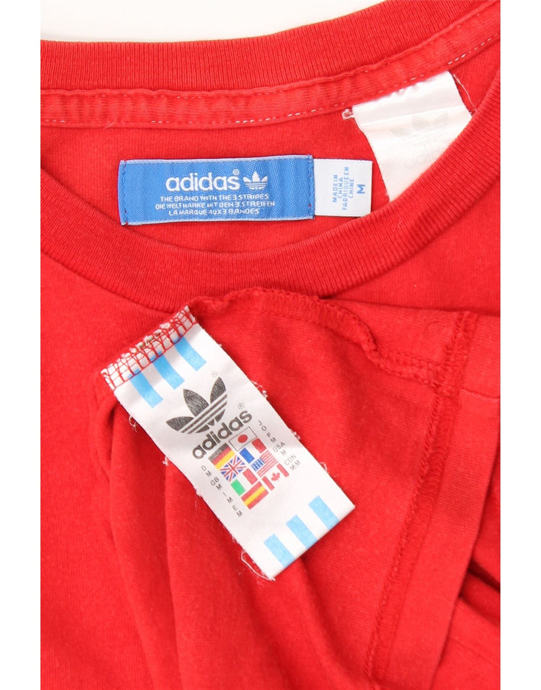 Adidas Mens Graphic T-Shirt Top Médio Algodão Vermelho