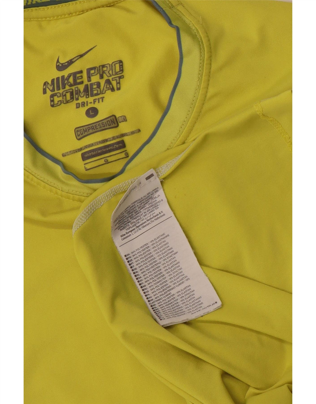 Camiseta masculina Nike Dri Fit Top grande de poliéster amarelo esportivo