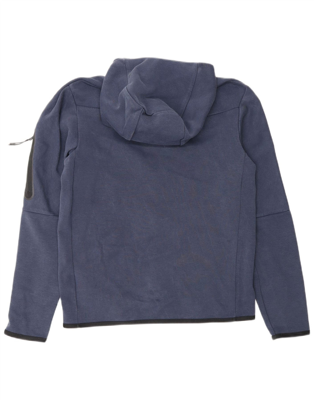 Suéter Nike masculino com capuz e zíper pequeno algodão azul marinho