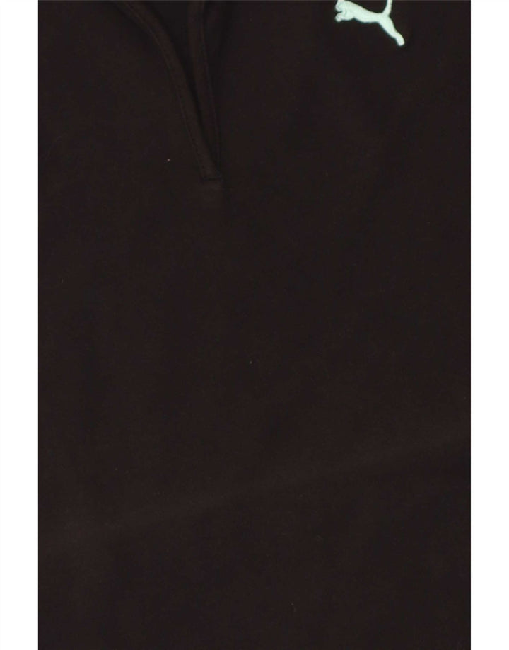 Camisa polo feminina Puma UK 10 pequena algodão preto