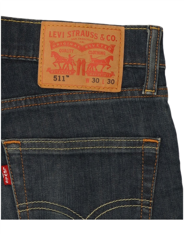Levi's Masculino 511 Slim Jeans W30 L28 Azul Marinho Algodão