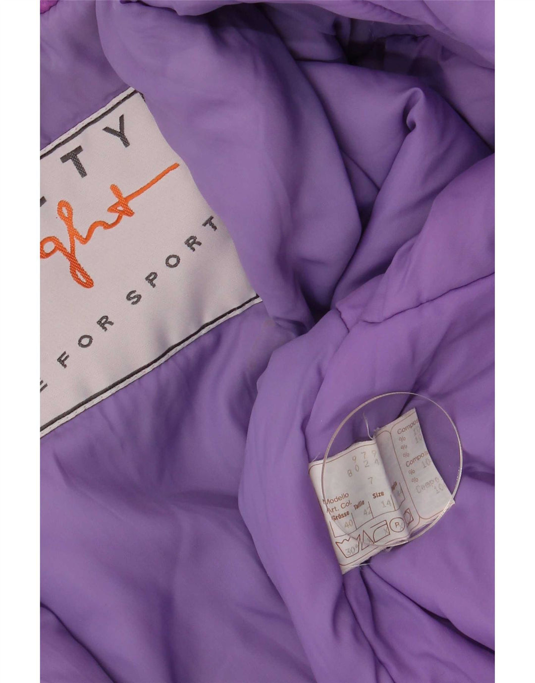 Macacão de esqui feminino Ninety Eight UK 14 médio roxo colorblock retrô