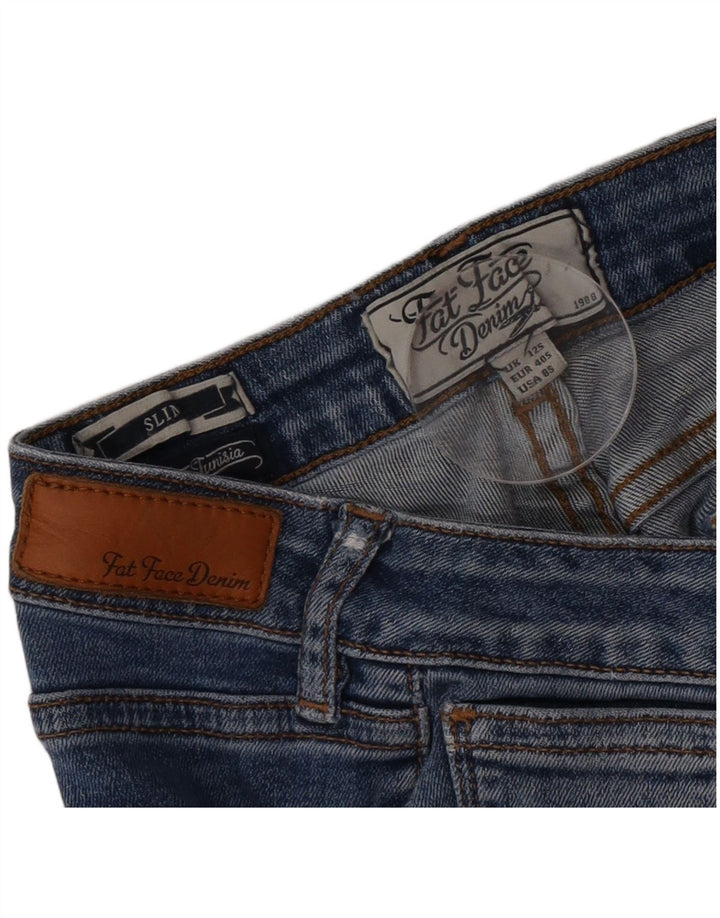 Fat Face Womens Slim Jeans UK 12 Médio W32 L28 Algodão Azul