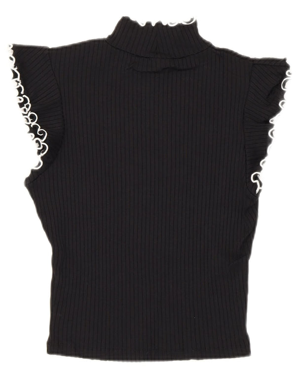 Blusa feminina Zara Top UK 8 pequena poliamida preta