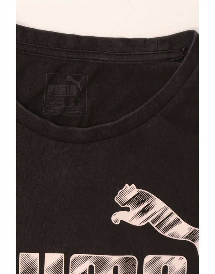PUMA Mens Graphic T-Shirt Top Medium Black Cotton Vintage Puma and Second-Hand Puma from Messina Hembry 