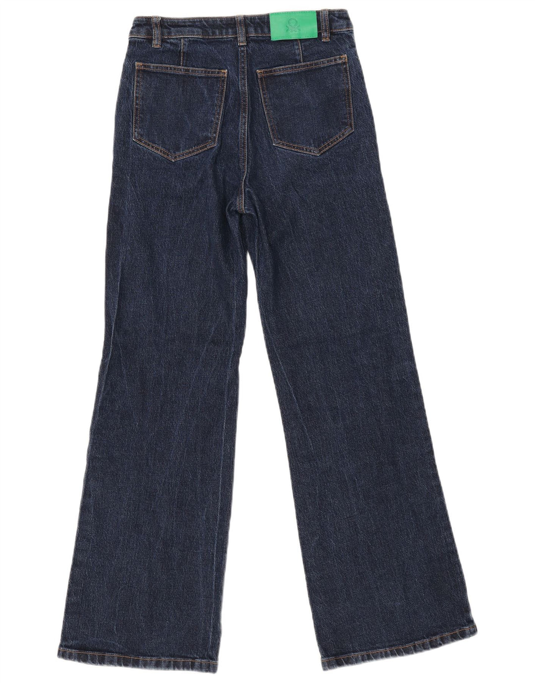 Calça jeans feminina BENETTON UK 6 XS W28 L30 azul marinho algodão