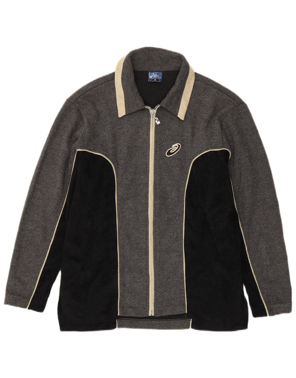 ASICS Mens Tracksuit Top Jacket Medium Grey Colourblock