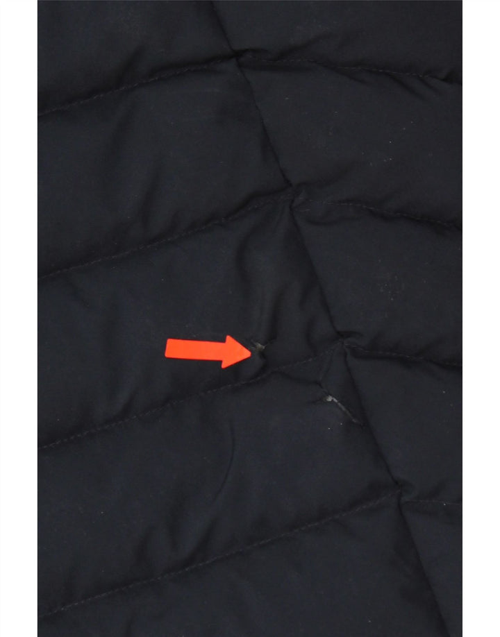 Casaco acolchoado com capuz feminino Superdry UK 10 pequeno poliéster azul marinho