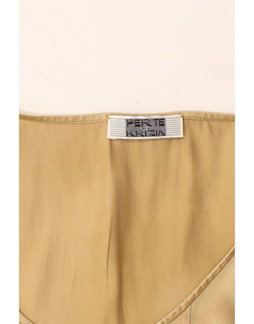 PERTE BY KRIZIA Womens Blouse Top UK 12 Medium Beige Silk Vintage Perte by Krizia and Second-Hand Perte by Krizia from Messina Hembry 