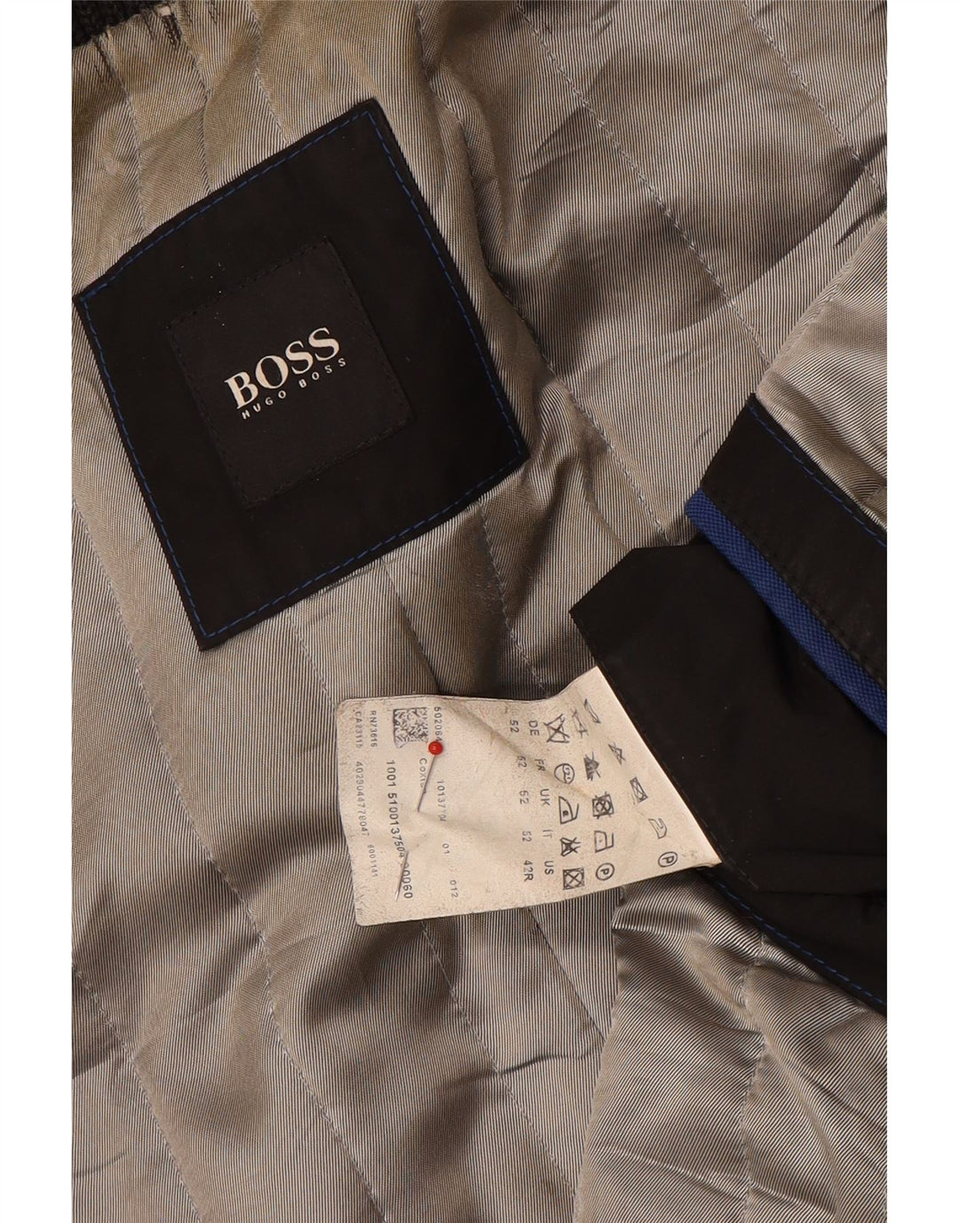 Sobretudo masculino Hugo Boss EU 52 XL lã cinza