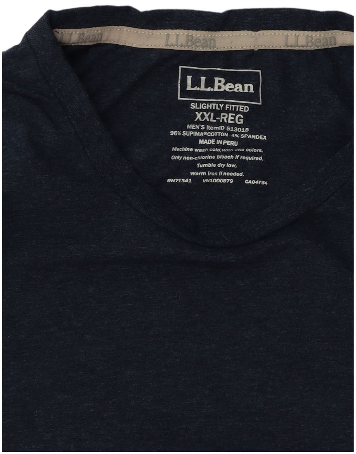L.L.BEAN Camiseta masculina levemente ajustada Top 2XL algodão azul marinho