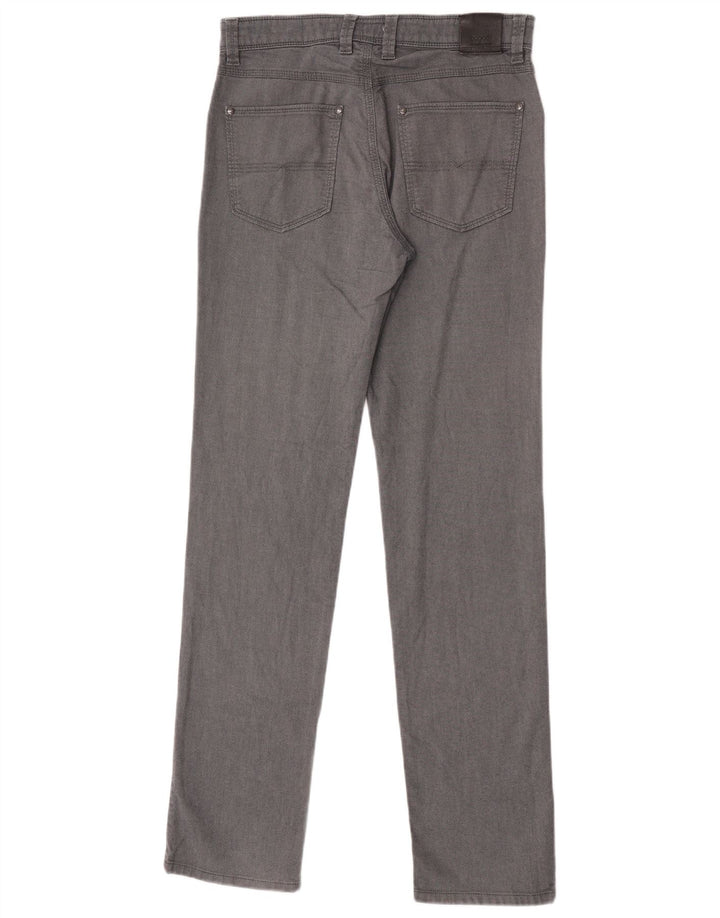Calça Bugatti masculina reta casual W30 L34 algodão cinza