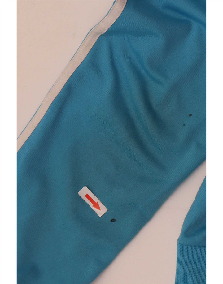 Adidas masculino zip moletom com capuz pequeno azul poliéster