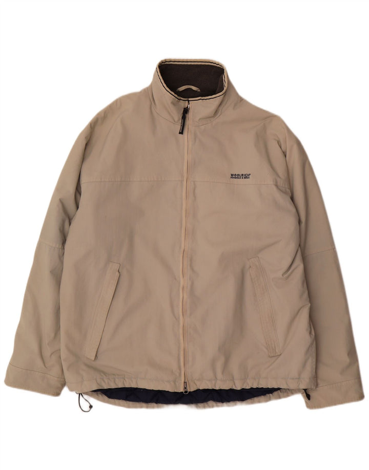 Jaqueta corta-vento masculina Woolrich UK 42 XL bege nylon