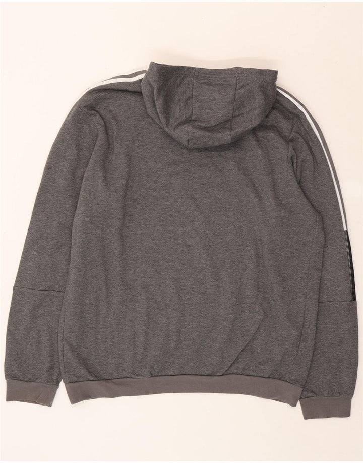 ADIDAS Mens Hoodie Jumper XL Grey Cotton Vintage Adidas and Second-Hand Adidas from Messina Hembry 