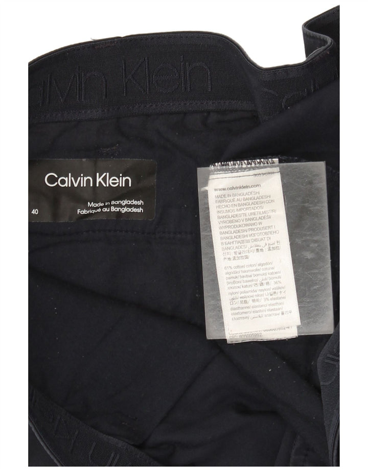 Calvin Klein Mens Chino Shorts W40 XL Azul Marinho Algodão