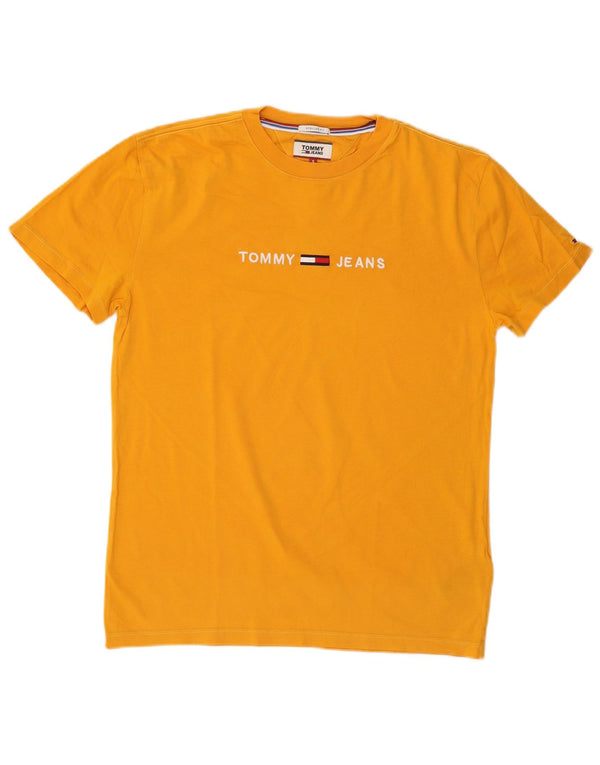 TOMMY HILFIGER Camiseta masculina regular fit gráfica top pequeno algodão amarelo