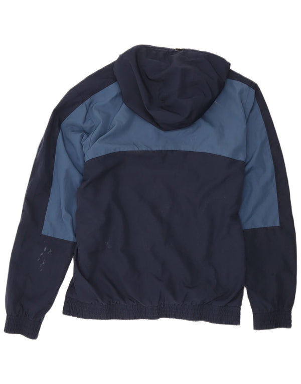 Jaqueta de chuva masculina Umbro com capuz UK 42 XL azul marinho poliéster colorblock