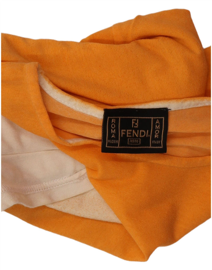 Camiseta feminina FENDI Top IT 44 algodão colorblock laranja médio