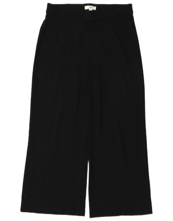 Calça casual feminina de cintura alta Marks & Spencer Reino Unido 14 grande W32 L26 preta