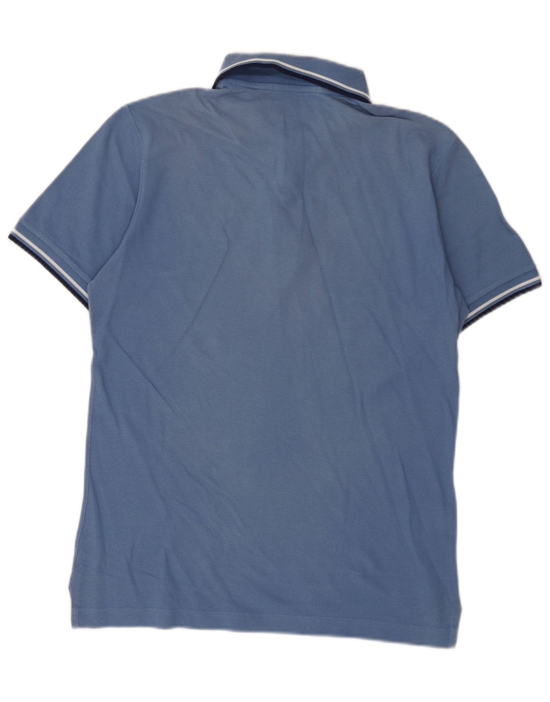 Camisa polo masculina Fred Perry pequena azul algodão
