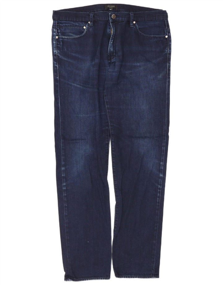 Calça jeans reta masculina Ted Baker regular fit W36 L31 algodão azul
